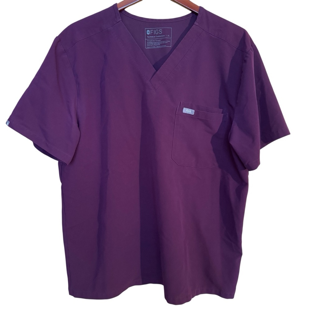 Figs Scrub Top in Maroon XL